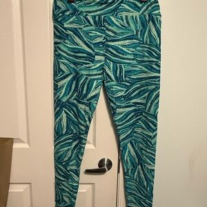 LuLaRoe Blue and Green Patterned Leggings